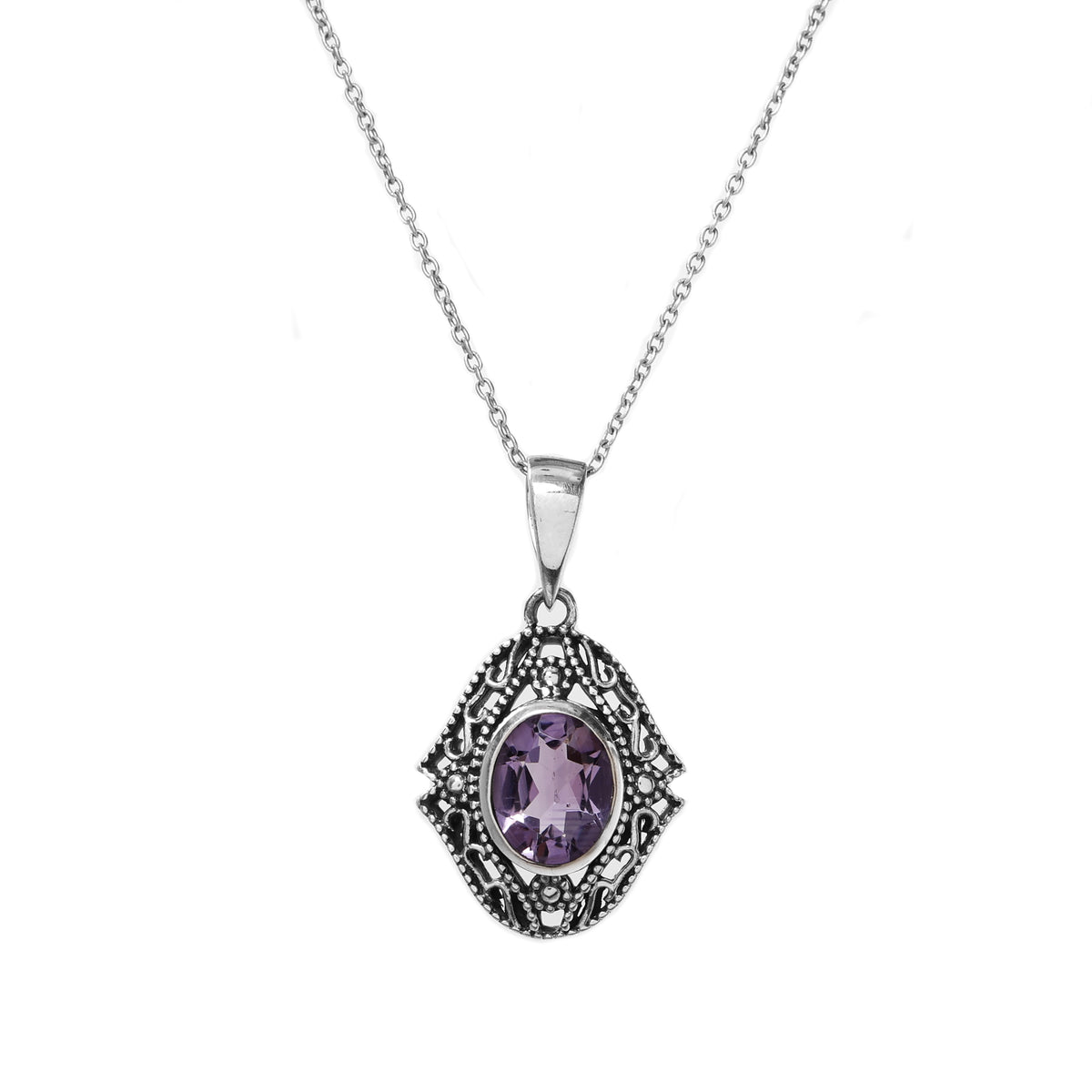 925 silver amethyst pendant necklace for women | gift jewelry