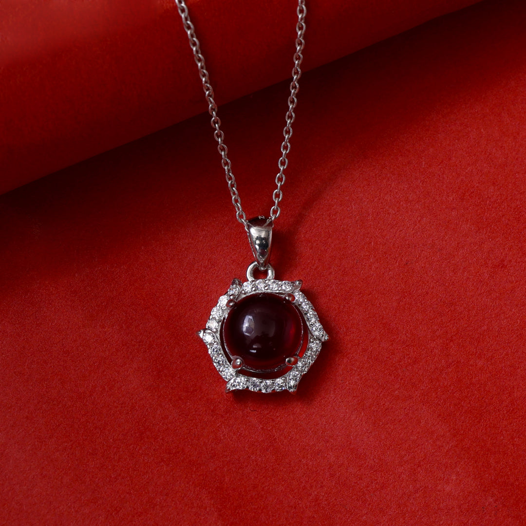 925 Silver Ruby Pendant Necklace for Women | Gemstone Jewelry