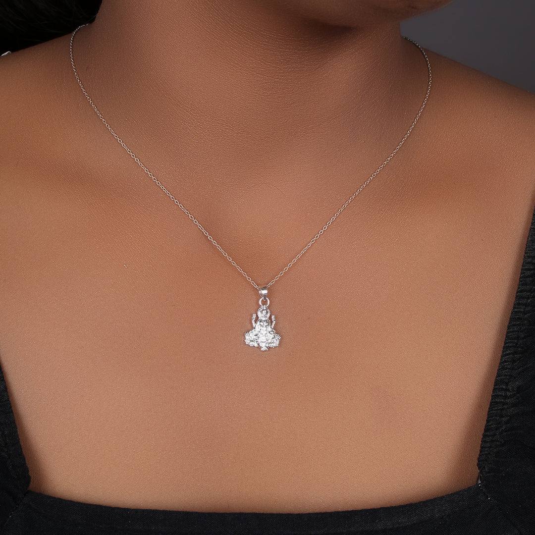 925 Silver Goddess Lakshmi Pendant Necklace for Women