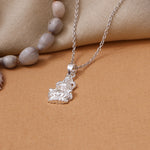 将图像加载到图库查看器中， 925纯银拉克什米吊坠项链 | 女士宗教饰品
