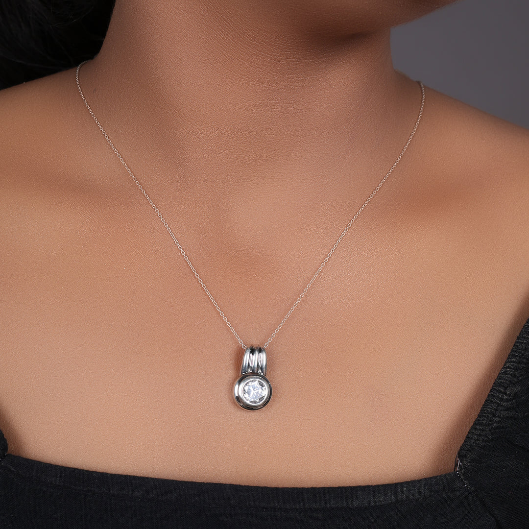 925纯银钻石吊坠项链（女士款）| 礼品首饰