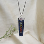 将图像加载到图库查看器中， Lapis Lazuli 7 Chakra Point Pendant Necklace with Box Chain
