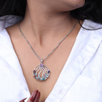 将图像加载到图库查看器中， Sterling Silver 7 Chakra Pendant Necklace with Natural Gemstones
