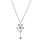 Load image into Gallery viewer, 925 Sterling Silver Celtic Pendant Necklace with 7 Chakra Gemstones
