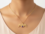 Load image into Gallery viewer, Aquarius Zodiac Purple Cubic Zirconia Necklace in Gold Plated 925 Silver
