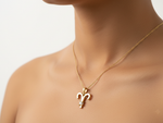 Load image into Gallery viewer, Aries Zodiac Gold-Plated 925 Silver Necklace with White Cubic Zirconia
