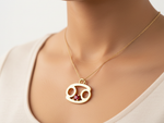 Load image into Gallery viewer, Cancer Zodiac Red Cubic Zirconia Necklace Gold Plated 925 Silver Pendant
