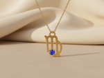 Load image into Gallery viewer, Virgo Zodiac Necklace Gold Plated 925 Silver with Tanzanite colour Cubic Zirconia
