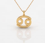 Load image into Gallery viewer, Cancer Zodiac Sign Necklace Gold Plated 925 Silver Astrology Jewelry
