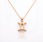Load image into Gallery viewer, Gemini Zodiac Necklace Gold Plated 925 Silver Astrology Pendant
