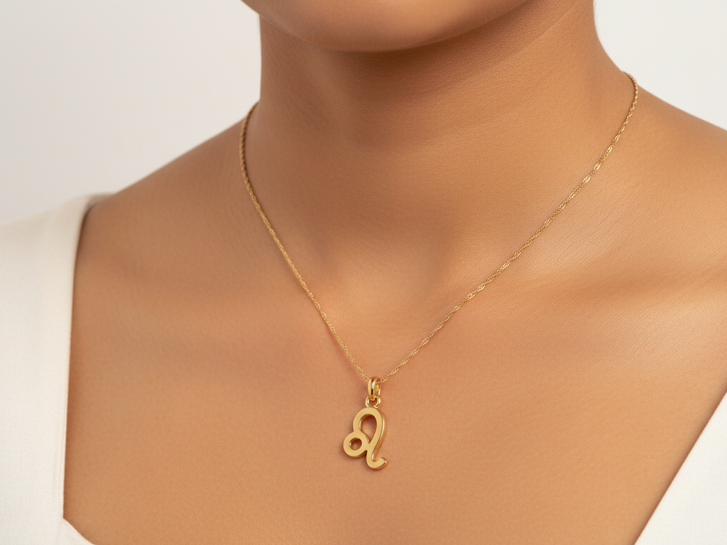Leo Zodiac Sign Necklace Gold Plated 925 Silver Astrology Jewelry