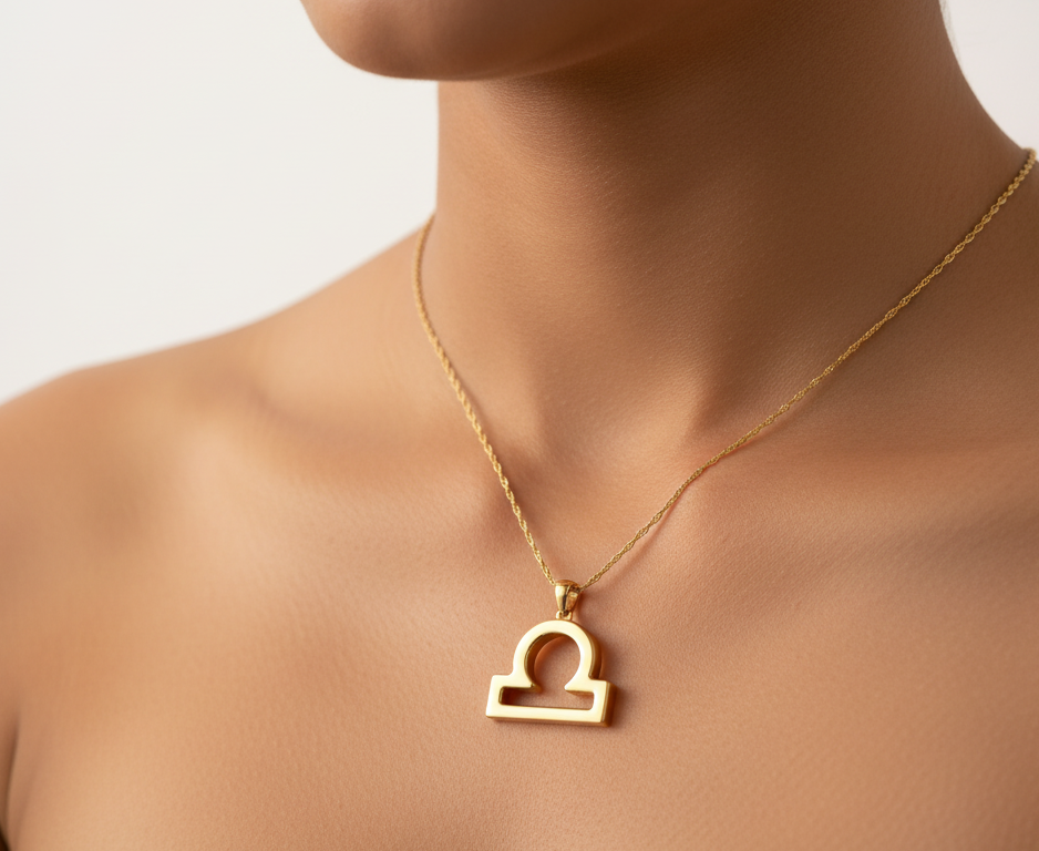 Libra Zodiac Necklace | Gold Plated 925 Silver Astrology Pendant