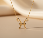 Load image into Gallery viewer, Pisces Zodiac Sign Necklace | Gold Plated 925 Silver Astrology Jewelry

