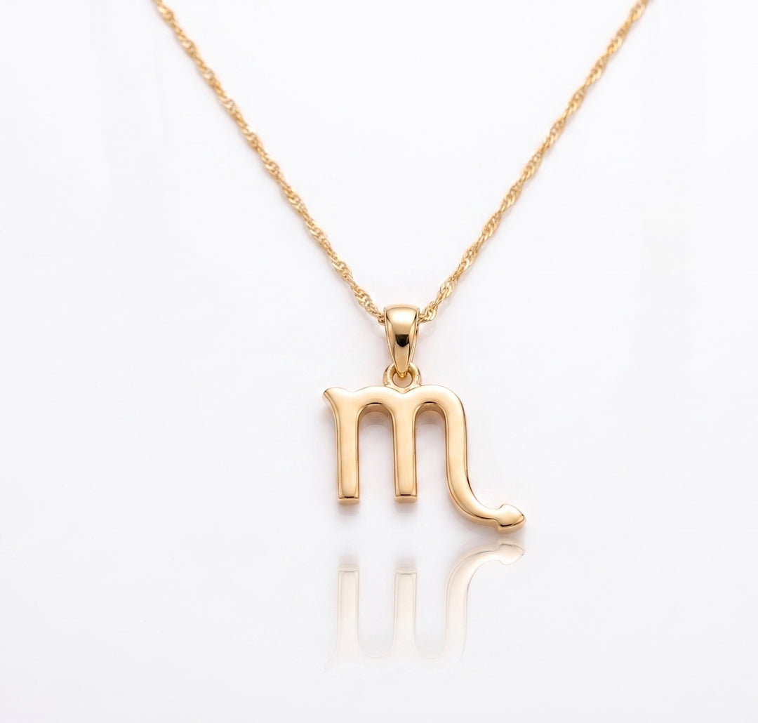 Scorpio Zodiac Necklace Gold Plated 925 Silver Astrology Pendant