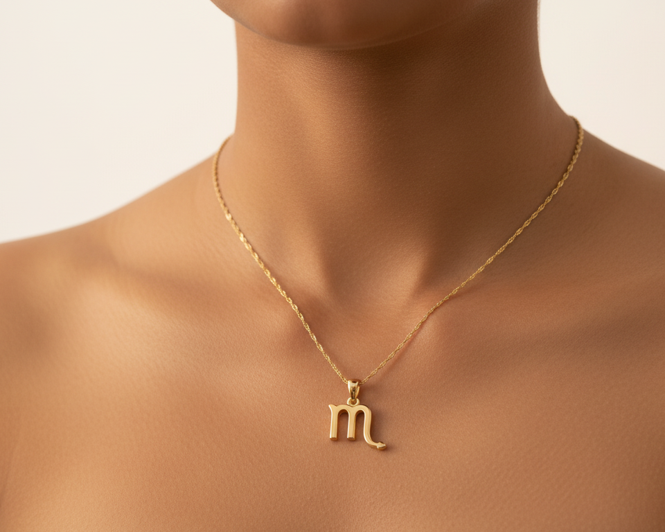 Scorpio Zodiac Necklace Gold Plated 925 Silver Astrology Pendant