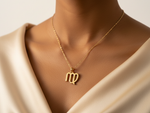 Load image into Gallery viewer, Virgo Zodiac Necklace Gold Plated 925 Silver Astrology Pendant Gift
