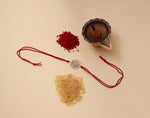 将图像加载到图库查看器中， Shiva Trishul CZ Rakhi in 925 Sterling Silver for Brother
