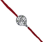 将图像加载到图库查看器中， Filigree CZ 925 Sterling Silver Rakhi for Brother

