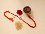 Load image into Gallery viewer, Sterling Silver Ganesha Rakhi with CZ for Brother
