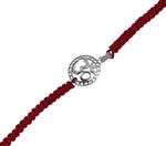 将图像加载到图库查看器中， Sterling Silver Om Rakhi Bracelet for Brother with CZ Stones
