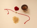 Load image into Gallery viewer, Gold-Plated 925 Silver Om CZ Rakhi for Brother | Raksha Bandhan
