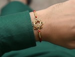 Load image into Gallery viewer, Gold-Plated 925 Silver Om CZ Rakhi for Brother | Raksha Bandhan
