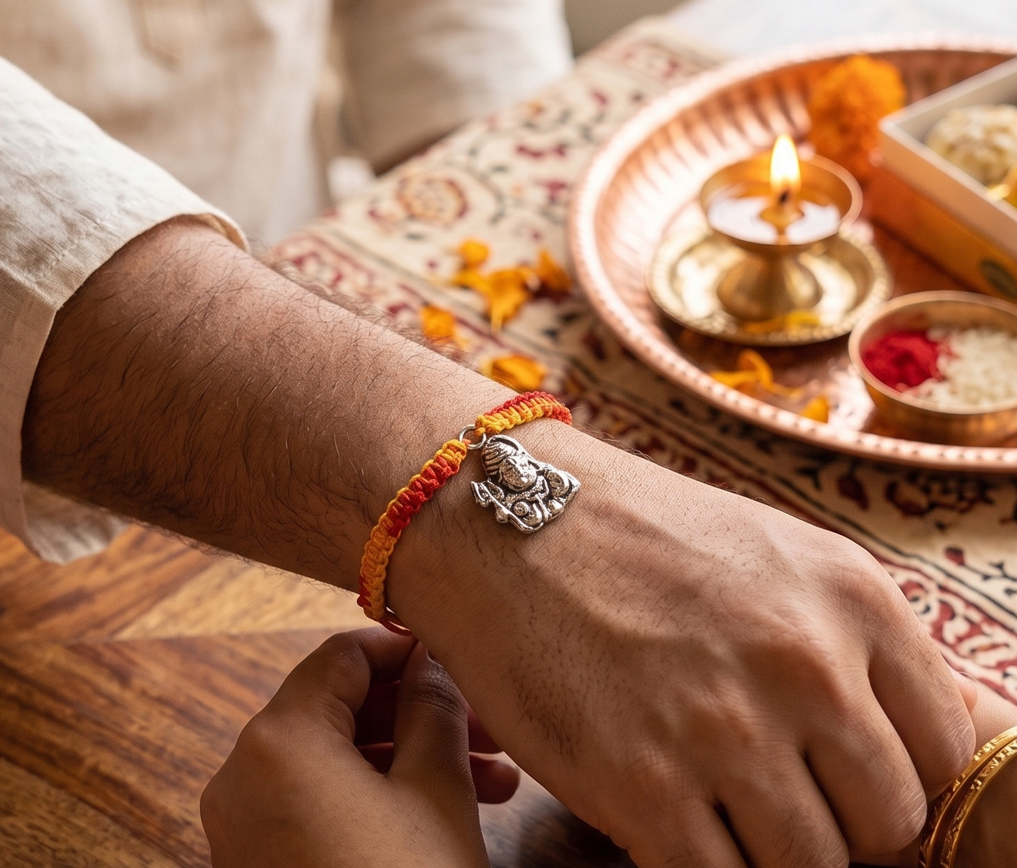 925 Sterling Silver Lord Shiva Rakhi Bracelet for Raksha Bandhan