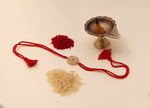 Load image into Gallery viewer, Mandala CZ Rakhi in Gold Plated 925 Sterling Silver for Brother
