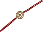 Load image into Gallery viewer, Mandala CZ Rakhi in Gold Plated 925 Sterling Silver for Brother
