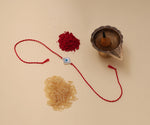 Load image into Gallery viewer, Evil Eye Clover Rakhi in 925 Sterling Silver with CZ for Brother
