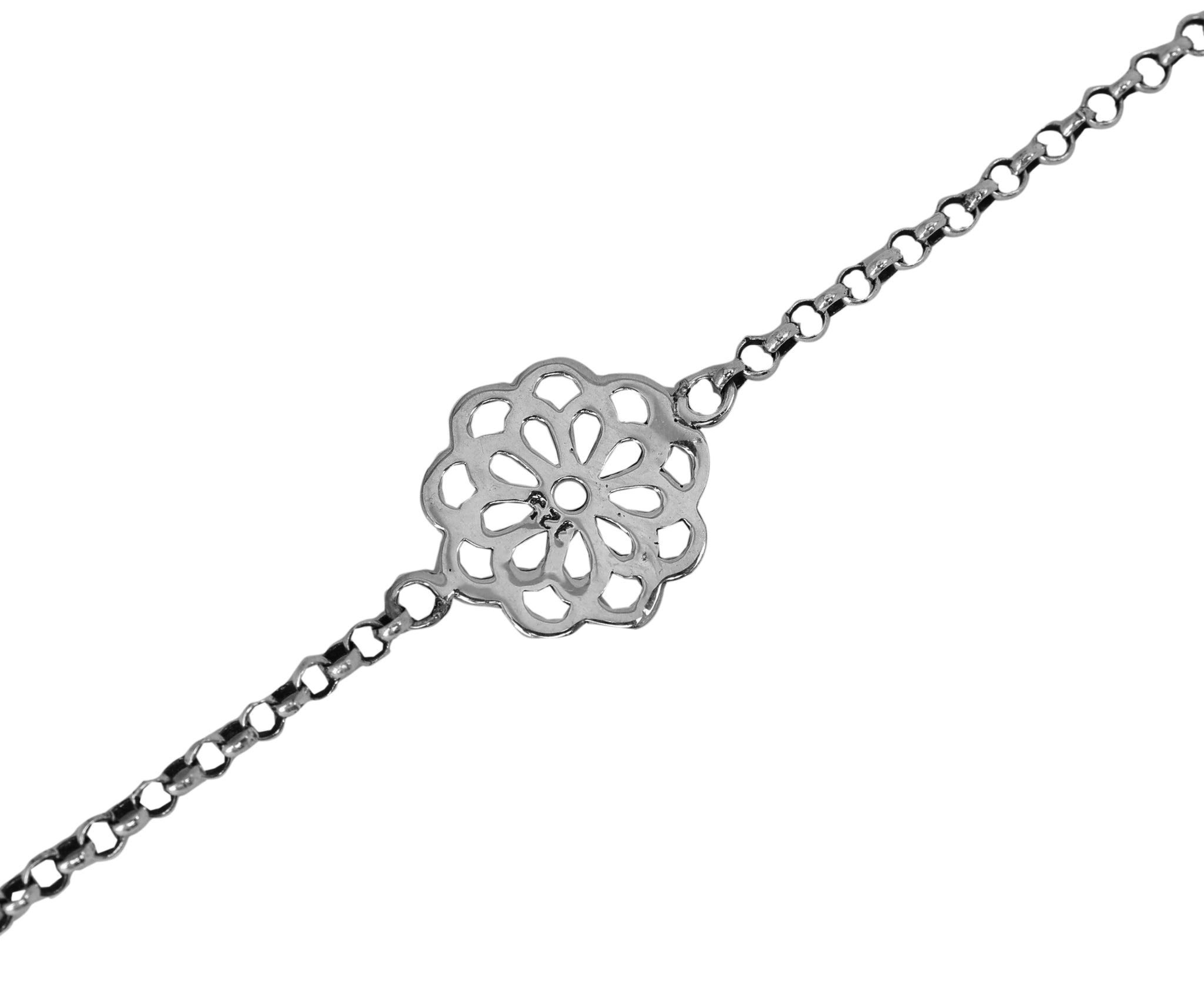 Floral Filigree Silver Rakhi for Brother | 925 Sterling Silver