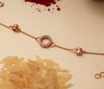 将图像加载到图库查看器中， Eternity Circle CZ Rakhi for Brother in Rose Gold 925 Silver
