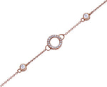 将图像加载到图库查看器中， Eternity Circle CZ Rakhi for Brother in Rose Gold 925 Silver
