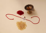 将图像加载到图库查看器中， Shiva Trishul Rudraksha 925 Sterling Silver Rakhi for Brother
