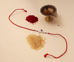 将图像加载到图库查看器中， 925 Sterling Silver Krishna Name Rakhi with CZ for Raksha Bandhan
