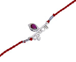 将图像加载到图库查看器中， 925 Sterling Silver Krishna Name Rakhi with CZ for Raksha Bandhan

