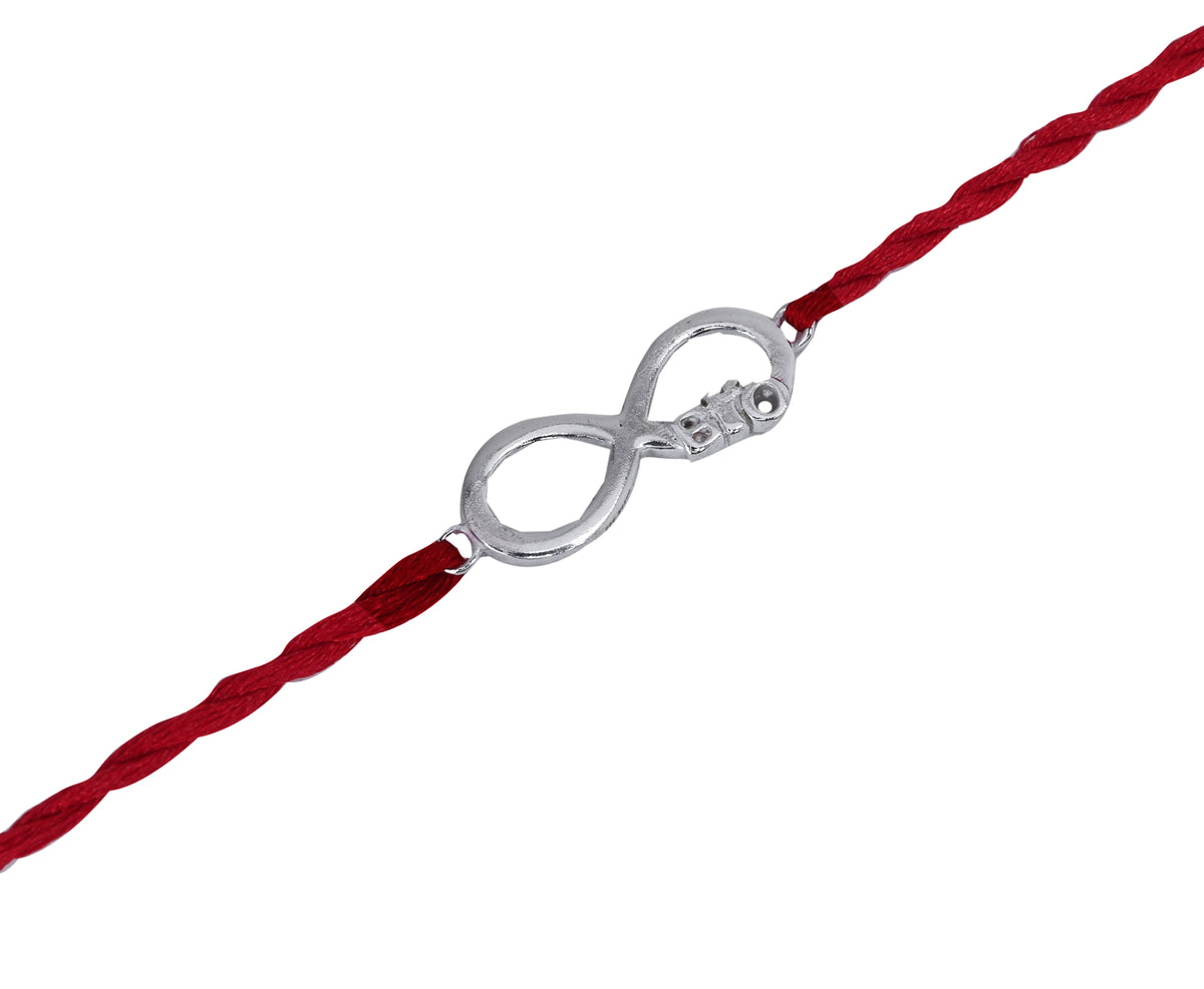 Infinity bro 925 sterling silver rakhi with cz for brother