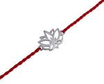 将图像加载到图库查看器中， Lotus Rakhi in 925 Sterling Silver | Bracelet for Raksha Bandhan
