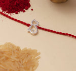 将图像加载到图库查看器中， 925 Sterling Silver Ganesha Rakhi for Brother | Raksha Bandhan Gift
