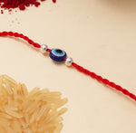 将图像加载到图库查看器中， Evil Eye Rakhi for Brother in 925 Sterling Silver | Red Thread

