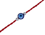 将图像加载到图库查看器中， Evil Eye Rakhi for Brother in 925 Sterling Silver | Red Thread
