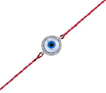 将图像加载到图库查看器中， Evil Eye Rakhi for Brother in 925 Sterling Silver with CZ
