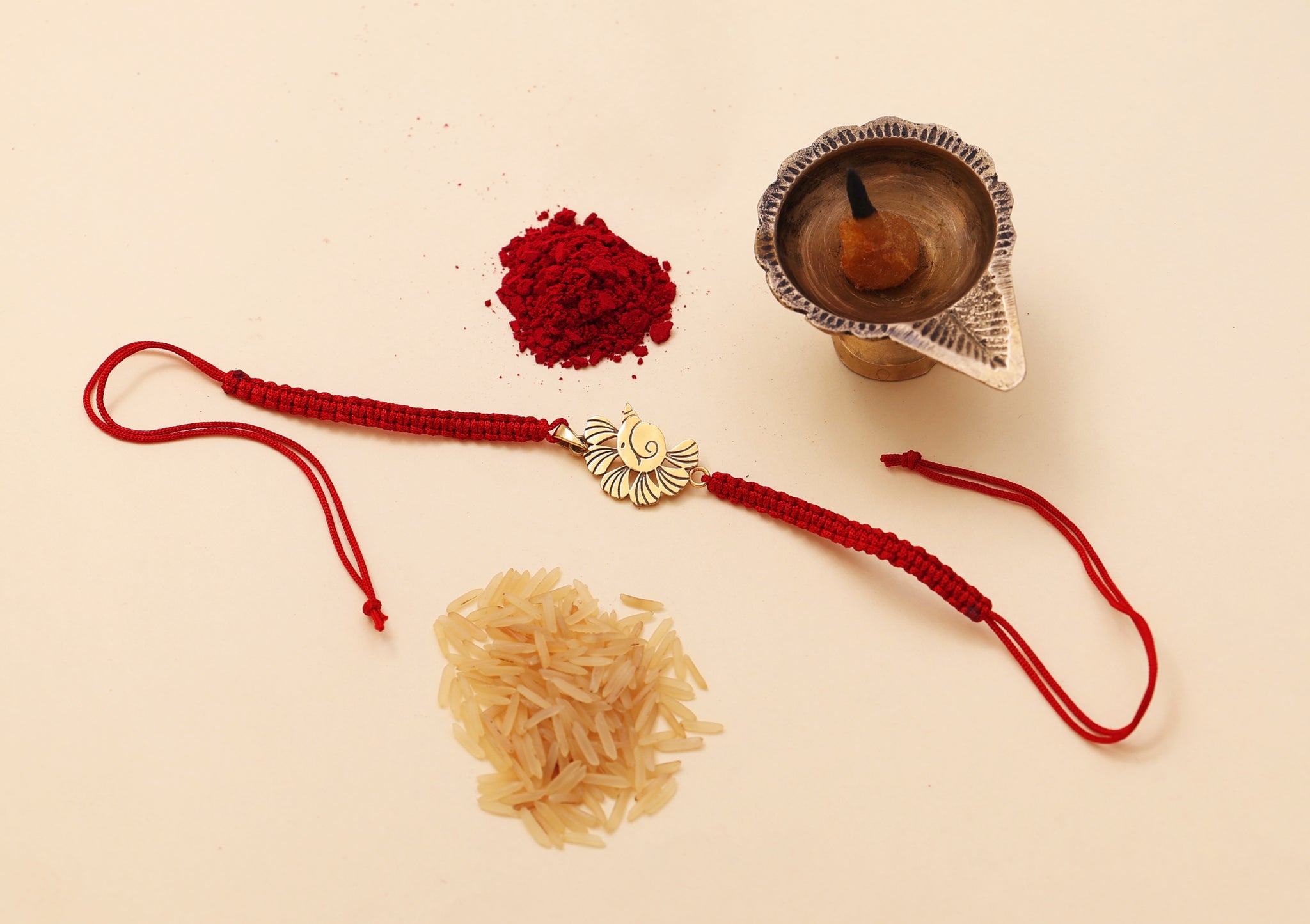 Ganesha 925 Sterling Silver Rakhi Bracelet for Raksha Bandhan Gift
