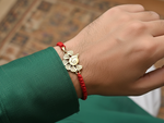 将图像加载到图库查看器中， Ganesha 925 Sterling Silver Rakhi Bracelet for Raksha Bandhan Gift
