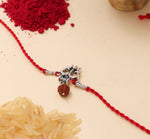 将图像加载到图库查看器中， Shiva Om Trishul Rakhi 925 Silver for Brother Raksha Bandhan Gift
