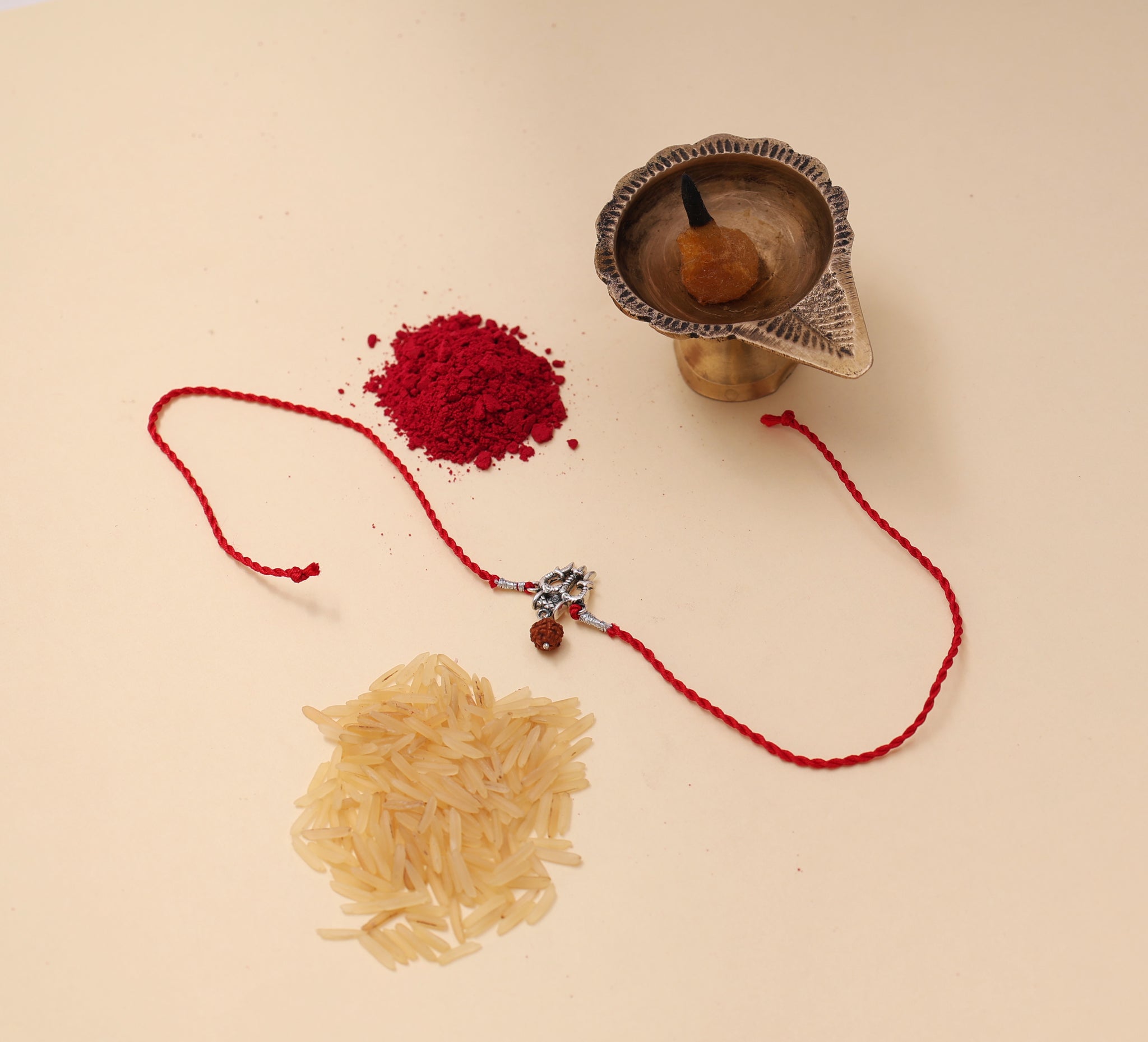 Shiva Om Trishul Rakhi 925 Silver for Brother Raksha Bandhan Gift