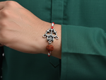 将图像加载到图库查看器中， Shiva Om Trishul Rakhi 925 Silver for Brother Raksha Bandhan Gift
