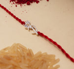 Load image into Gallery viewer, Shiva Trishul Damaru Rakhi in 925 Sterling Silver with CZ for Brother
