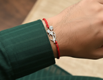 Load image into Gallery viewer, Shiva Trishul Damaru Rakhi in 925 Sterling Silver with CZ for Brother
