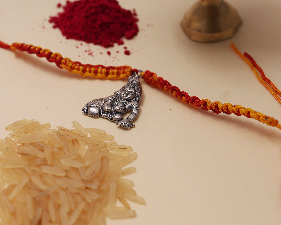 925 Sterling Silver Hanuman Rakhi for Brother | Raksha Bandhan Gift